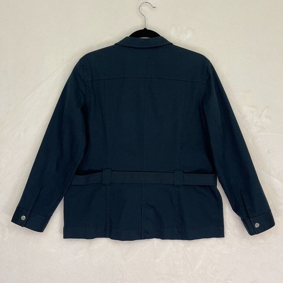 Liz Claiborne Lizsport Petite Dark Blue Button Down Jacket with Belt Size Large - Picture 2 of 7